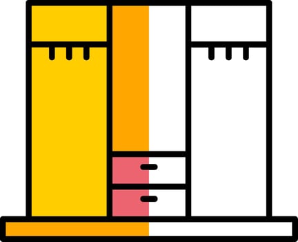 Closet Filled Half Cut Icon vector