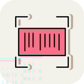 Barcode Line Filled White Shadow Icon vector