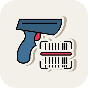 Barcode Line Filled White Shadow Icon vector