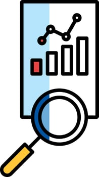 Market Analysis Filled Half Cut Icon vector