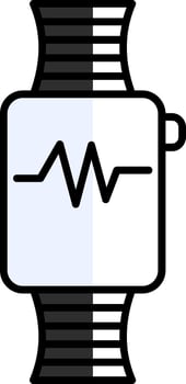 Fitness Watch Filled Half Cut Icon vector