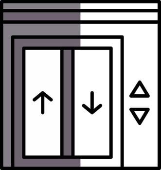 Elevator Filled Half Cut Icon vector