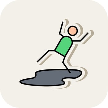 Slippery Line Filled White Shadow Icon vector