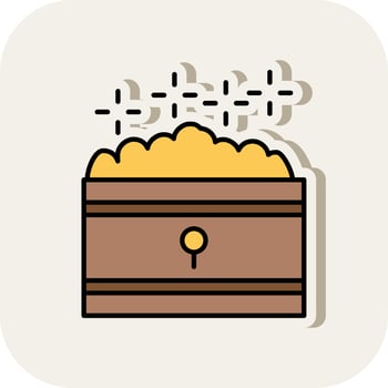 Treasure Line Filled White Shadow Icon vector