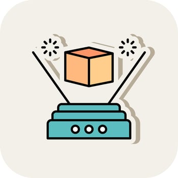 Hologram Line Filled White Shadow Icon vector