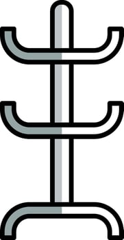 Coat Rack Filled Half Cut Icon vector