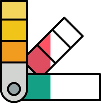 Color Swatch Filled Half Cut Icon vector