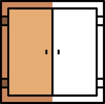 Door Filled Half Cut Icon vector