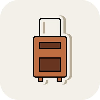 Luggage Line Filled White Shadow Icon vector