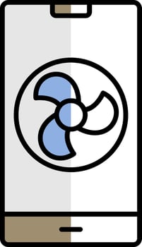 Fan Filled Half Cut Icon vector