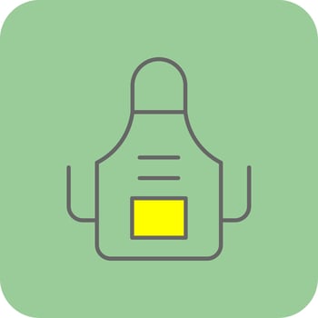 Apron Filled Yellow Icon vector