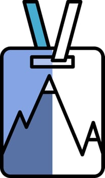 Ski Pass Filled Half Cut Icon vector