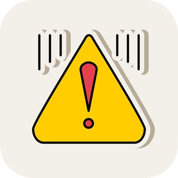 Warning Line Filled White Shadow Icon vector