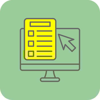 Online Test Filled Yellow Icon vector