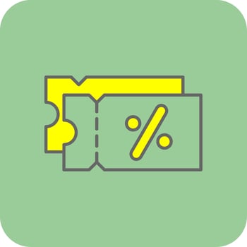 Discount Filled Yellow Icon vector
