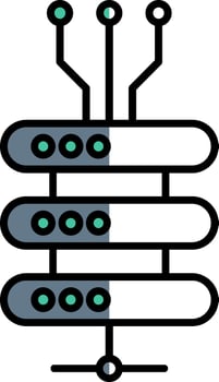 Data Network Filled Half Cut Icon vector