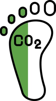 Carbon Footprint Filled Half Cut Icon vector
