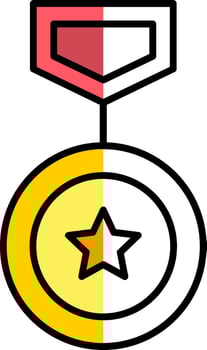 Winning Filled Half Cut Icon vector