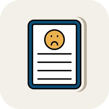 Complaint Line Filled White Shadow Icon vector