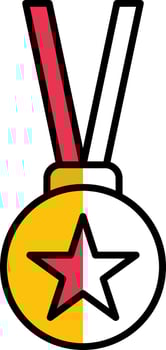 Medal Filled Half Cut Icon vector