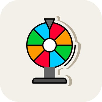 Wheel Of Fortune Line Filled White Shadow Icon vector