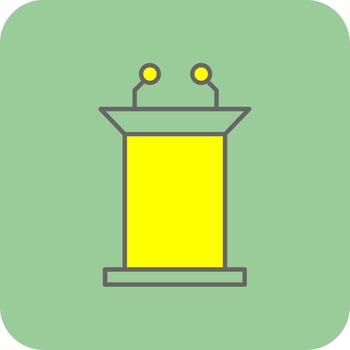 Podium Filled Yellow Icon vector