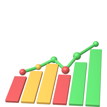 3D Growing Business Infographic - Positive Growth in Bar Chart png