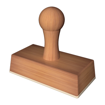 3D Wooden Rubber Stamp Rendering png