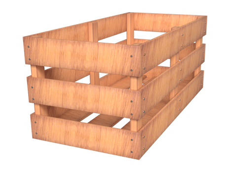 3d storage wooden box or crate, Realistic empty wood box for food, vegetable etc. png