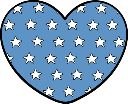 Retro Groovy 4th of July heart Independence day festive cartoon doodle drawing png