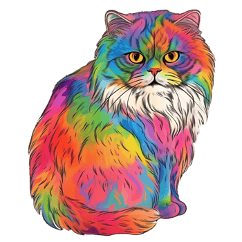 Persian Cat Rainbow color png