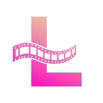 Letter L with Films Roll Symbol. Strip Film Logo For Movie Sign and Entertainment Concept vector