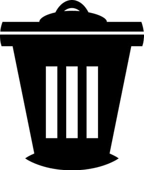 a black trash can icon isolated on white vector