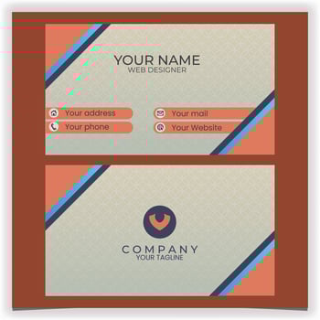 business card red with dark blue design template vector