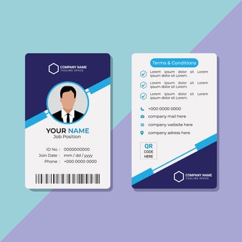 Modern corporate clean minimalist company employee business id card template vector