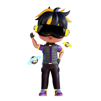 3d Cute Boy waving hand png