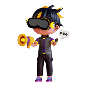 3d Cute Boy Promote Metaverse png