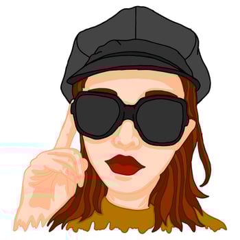 Summer Theme Beautiful Woman Wearing Sunglasses vector