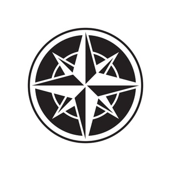 circle compass icon flat on white background vector