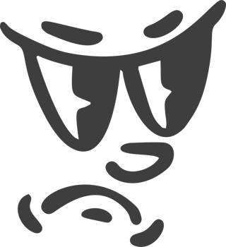 Cartoon retro face. Vintage mascot with comic cute eyes and mouth. Funny character expression. 30-50s design emotions element. Simple caricature head png