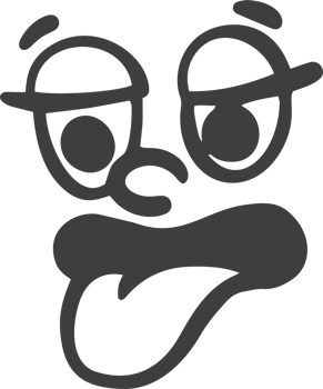 Cartoon retro face. Vintage mascot with comic cute eyes and mouth. Funny character expression. 30-50s design emotions element. Simple caricature head png