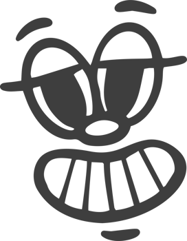 Cartoon retro face. Vintage mascot with comic cute eyes and mouth. Funny happy smiling character expression. 30-50s design emotions element. Simple caricature head png