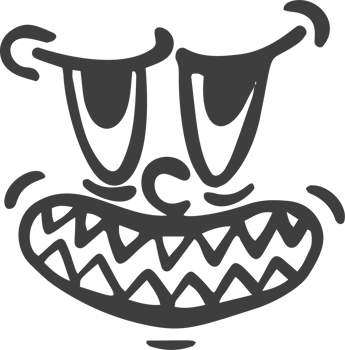 Cartoon retro face. Vintage mascot with comic cute eyes and mouth. Funny character expression. 30-50s design emotions element. Simple caricature head png