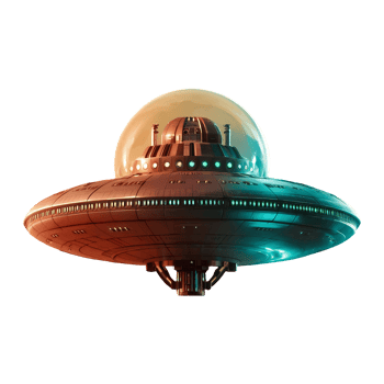 Ufo alien futuristic ufo spaceship isolated on transparent background png