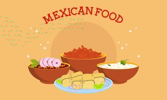 Mexican Food Signature Dishes Illustration vector