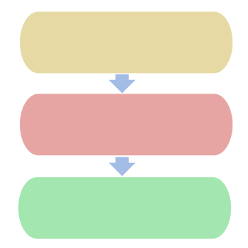three text box are pastel colors Cylindrical shape with arrow png