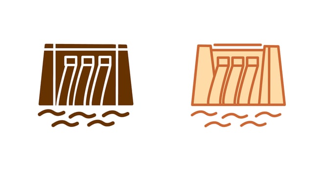 Water Dam Icon vector