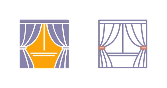 Curtains Icon Design vector