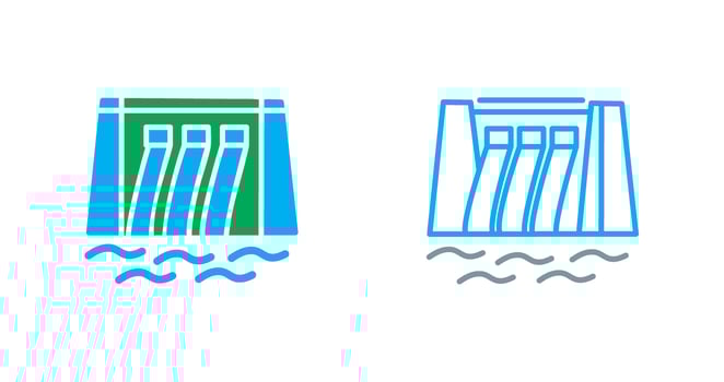 Water Dam Icon vector
