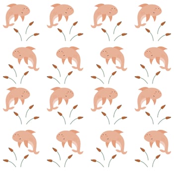 Cute underwater animal baby pattern. Cute pastel color of shark pattern for kids. Cute characters. Underwater background vector
